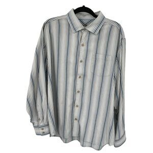 Tommy Bahama Striped‎ 100% Silk Dress Shirt Size XL Pre-Owned